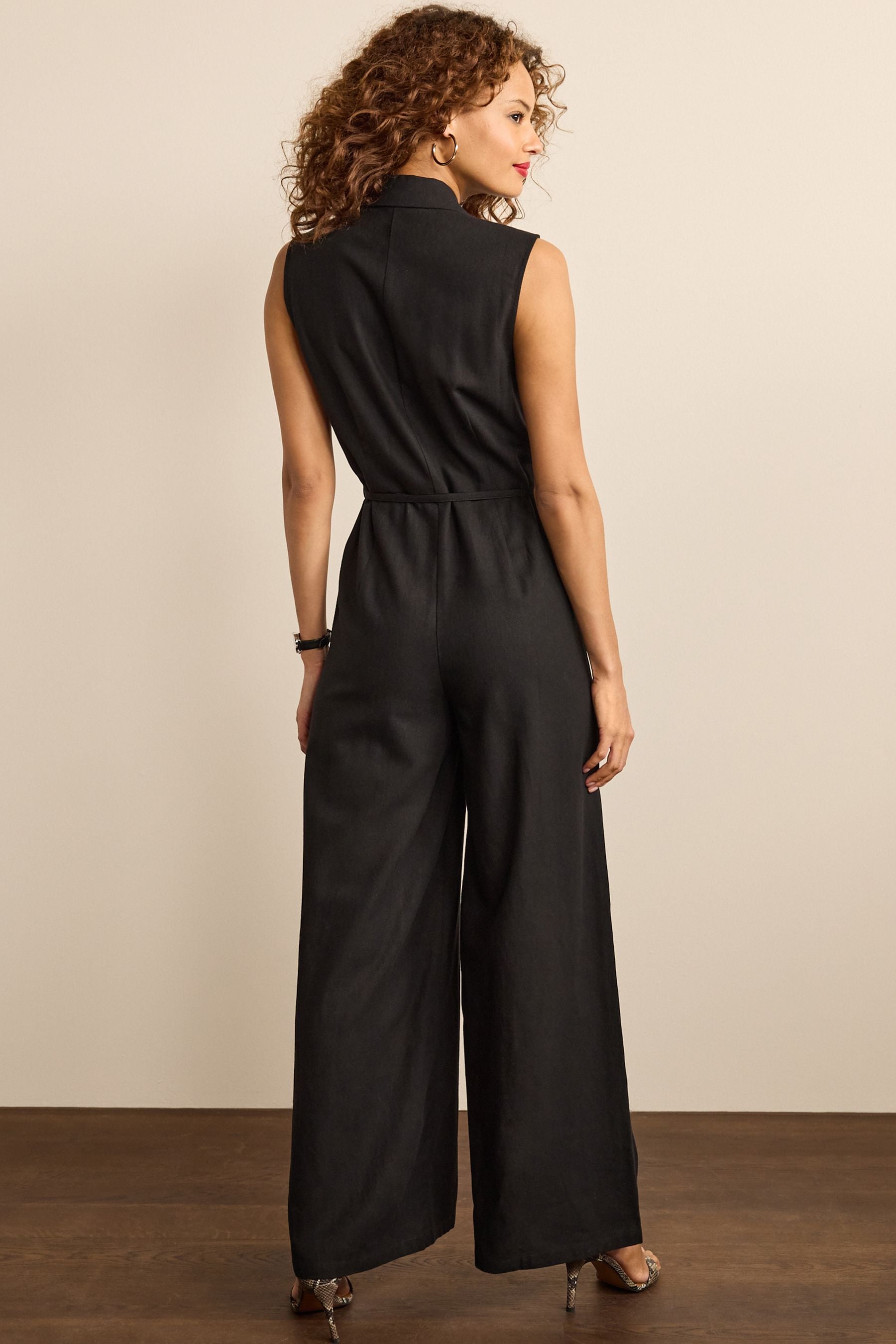 Buy Belted Sleeveless Linen Mix Jumpsuit from Next Ireland