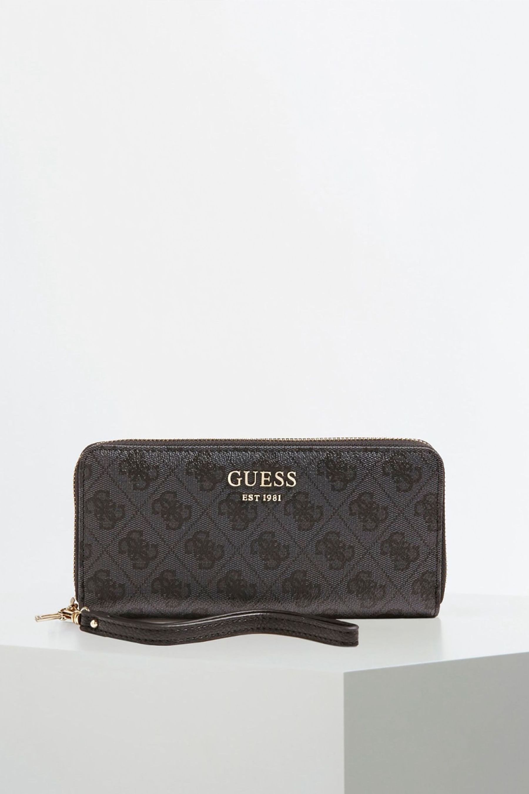 Buy Guess Large Vikky Black Zip Around Logo Wallet from the Next UK ...
