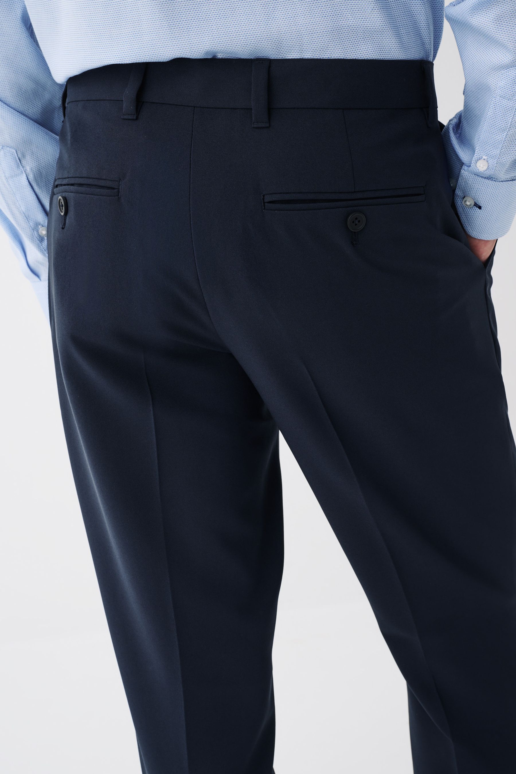 Buy Machine Washable Plain Front Smart Trousers from the Next UK online ...