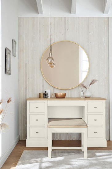 Chalk White Hampton Painted Oak Collection Luxe Storage Console Dressing Table