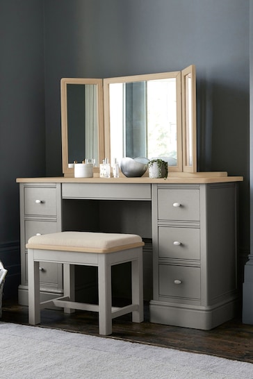 Grey Hampton Painted Oak Collection Luxe Storage Console Dressing Table