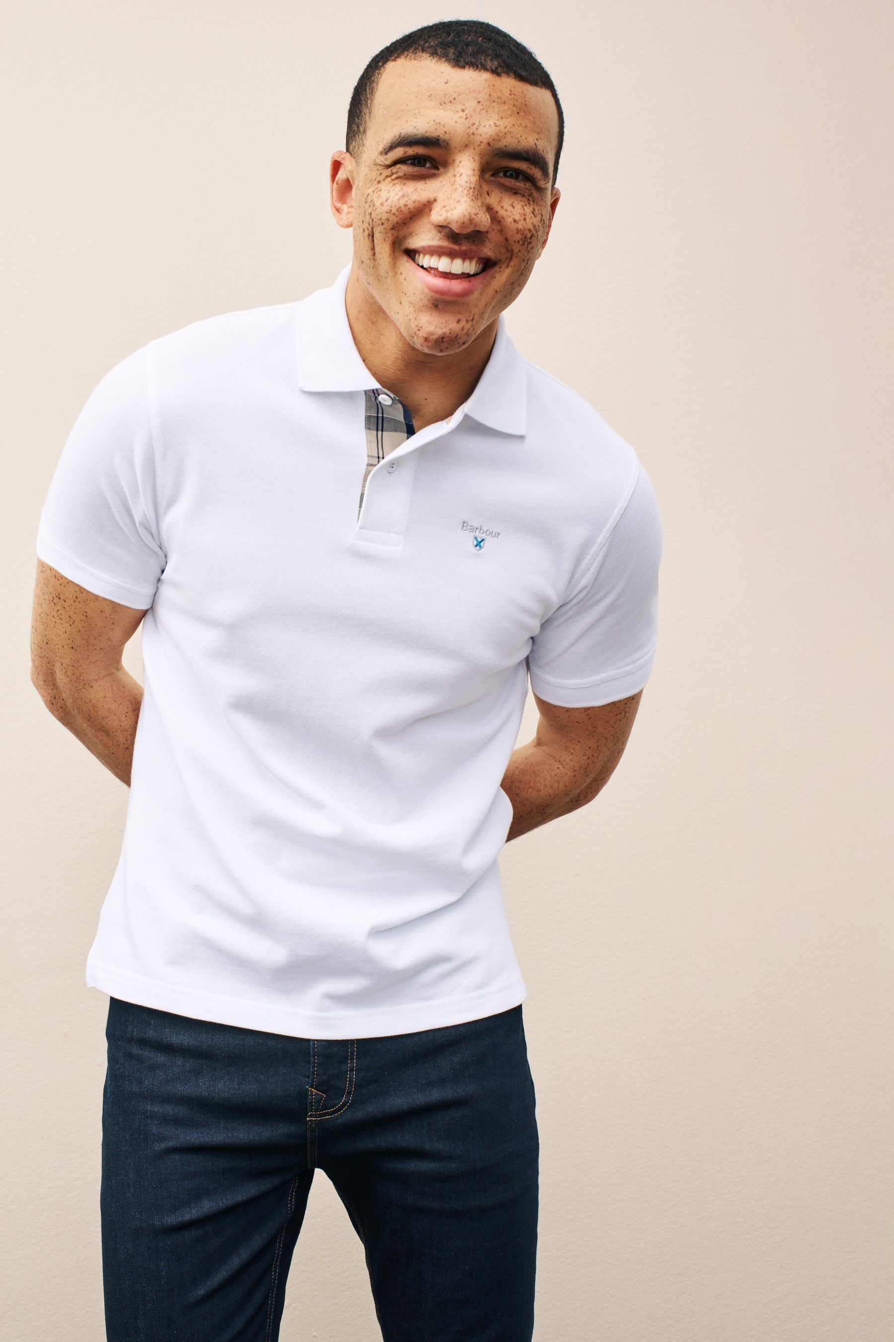 White barbour polo on sale