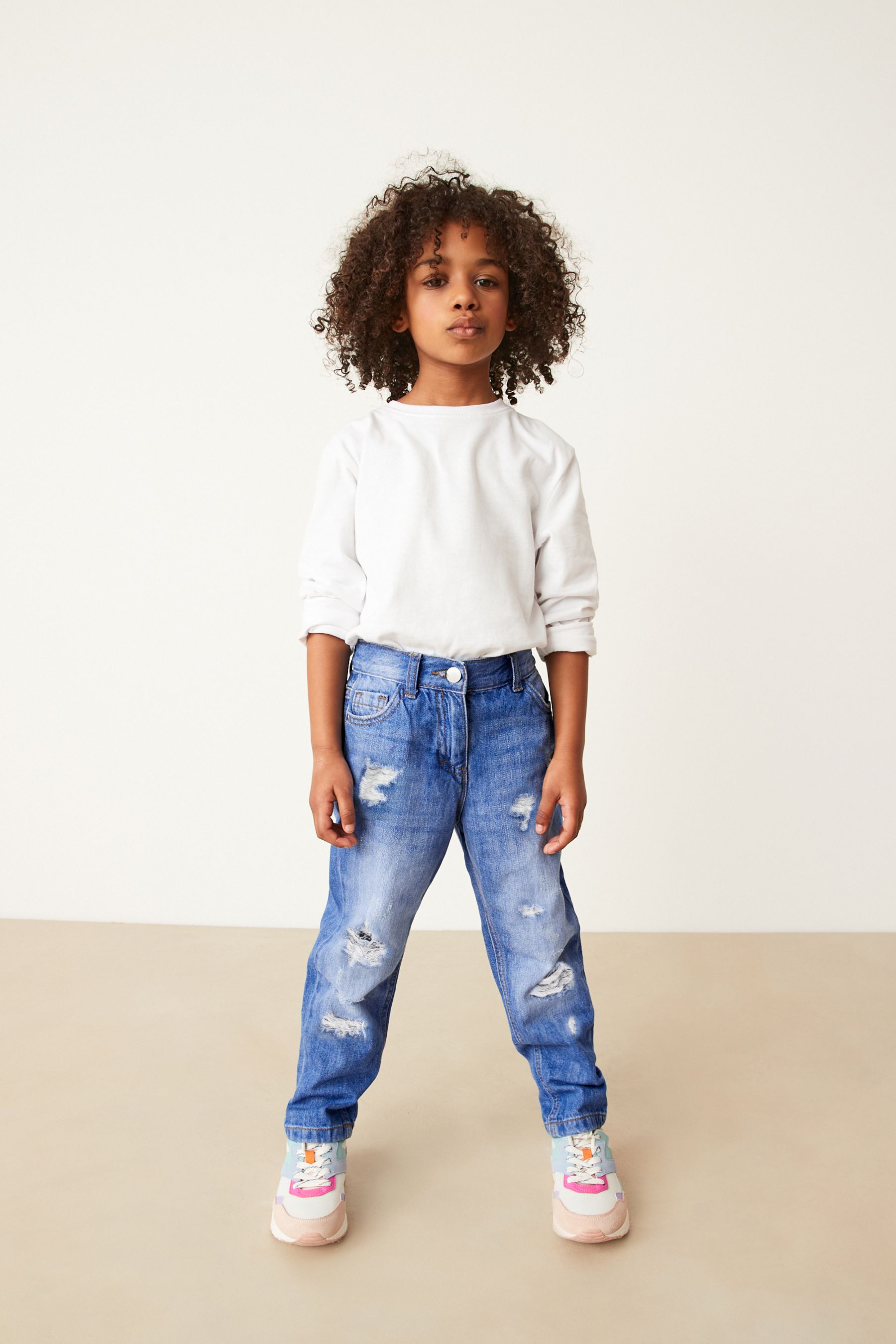 Blue distressed mom store jeans