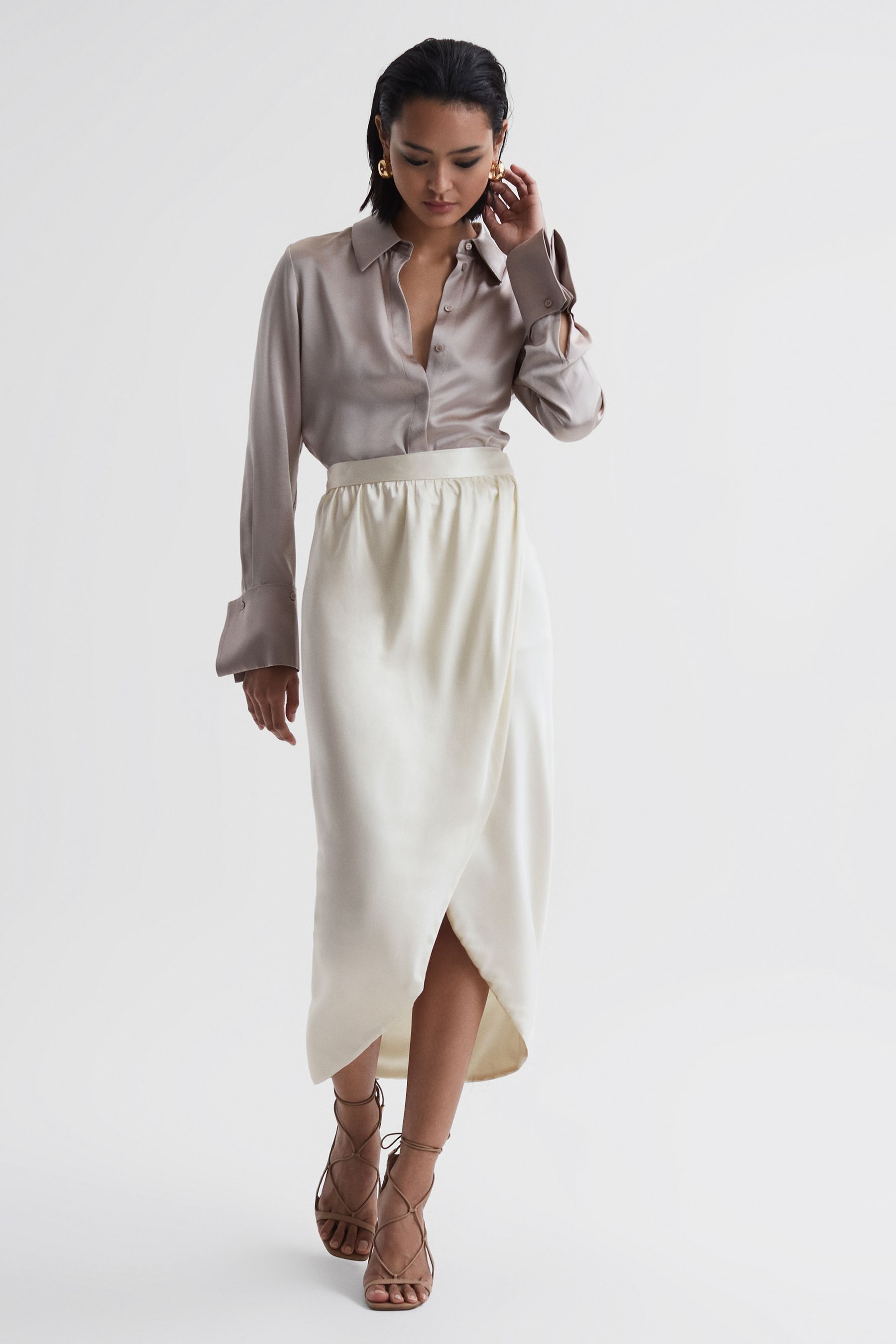 Ivory satin deals skirt uk