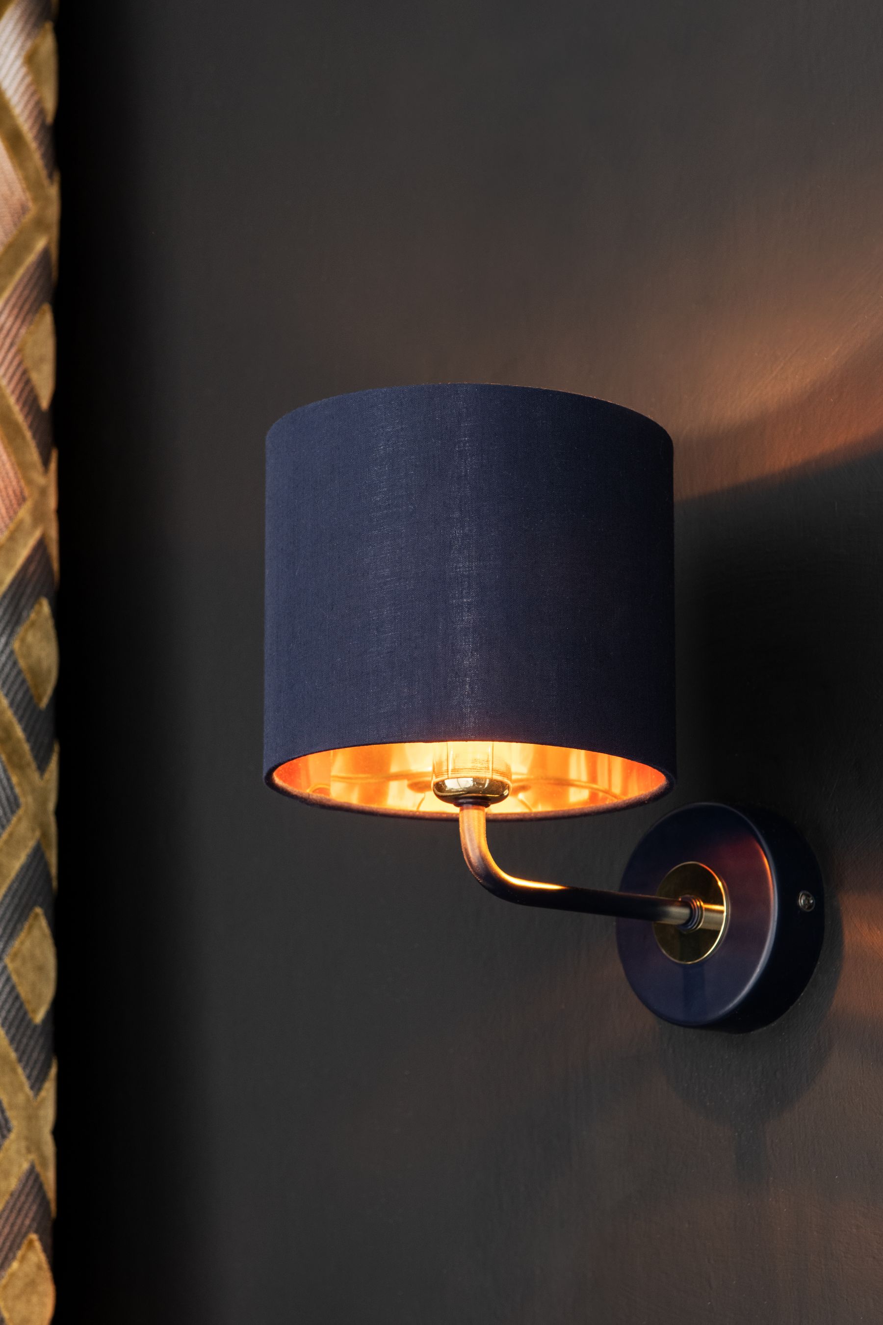Navy blue sales wall sconce
