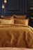 Paoletti Gold Palmeria Quilted Velvet Duvet Cover and Oxford Border Pillowcase Set