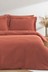 The Linen Yard Red Clay Waffle Textured Cotton Duvet Cover and Pillowcase Set