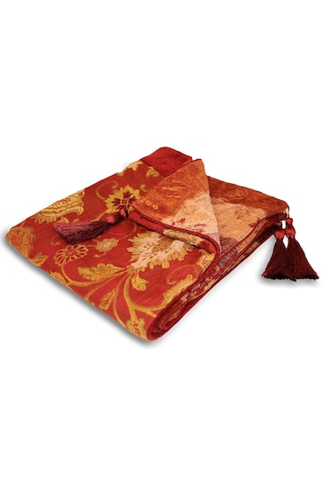 Riva Home Red Zurich Floral Jacquard Throw