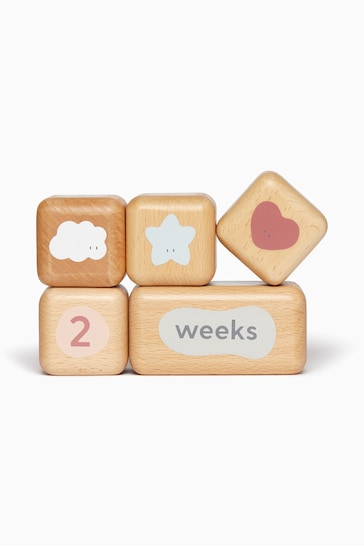 MORI Natural Wooden Sustainable Baby Milestone Blocks