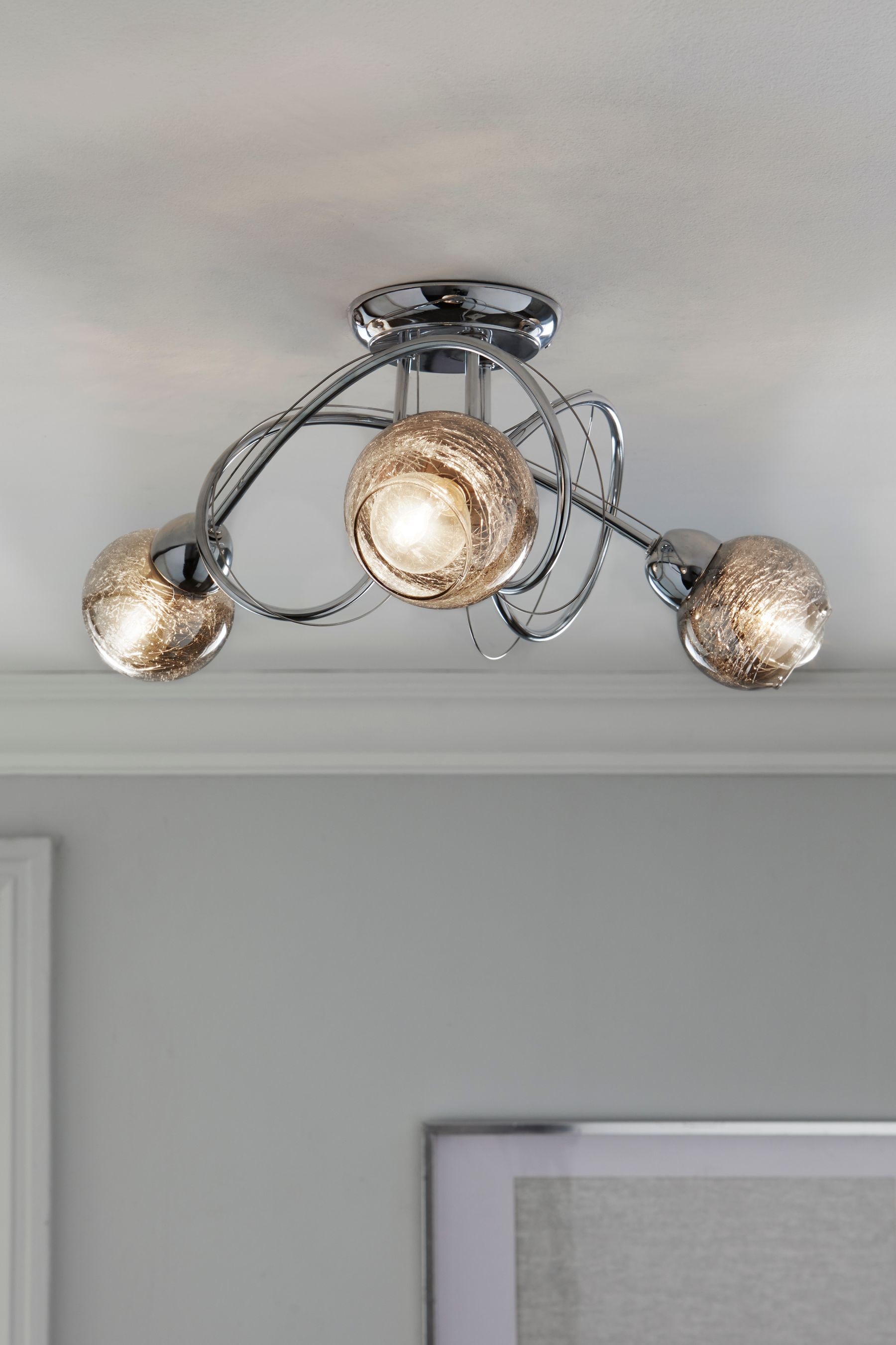 Chrome Lana 3 Light Ceiling Light Fitting