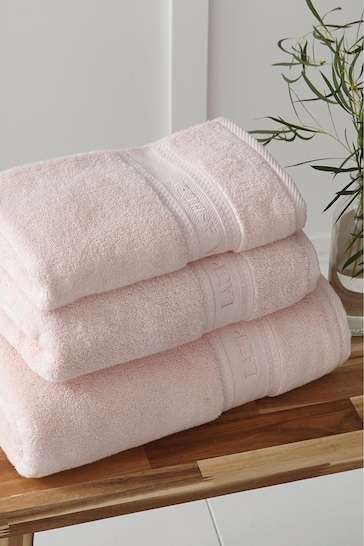 Laura Ashley Blush Pink Luxury Cotton Embroidered Towel
