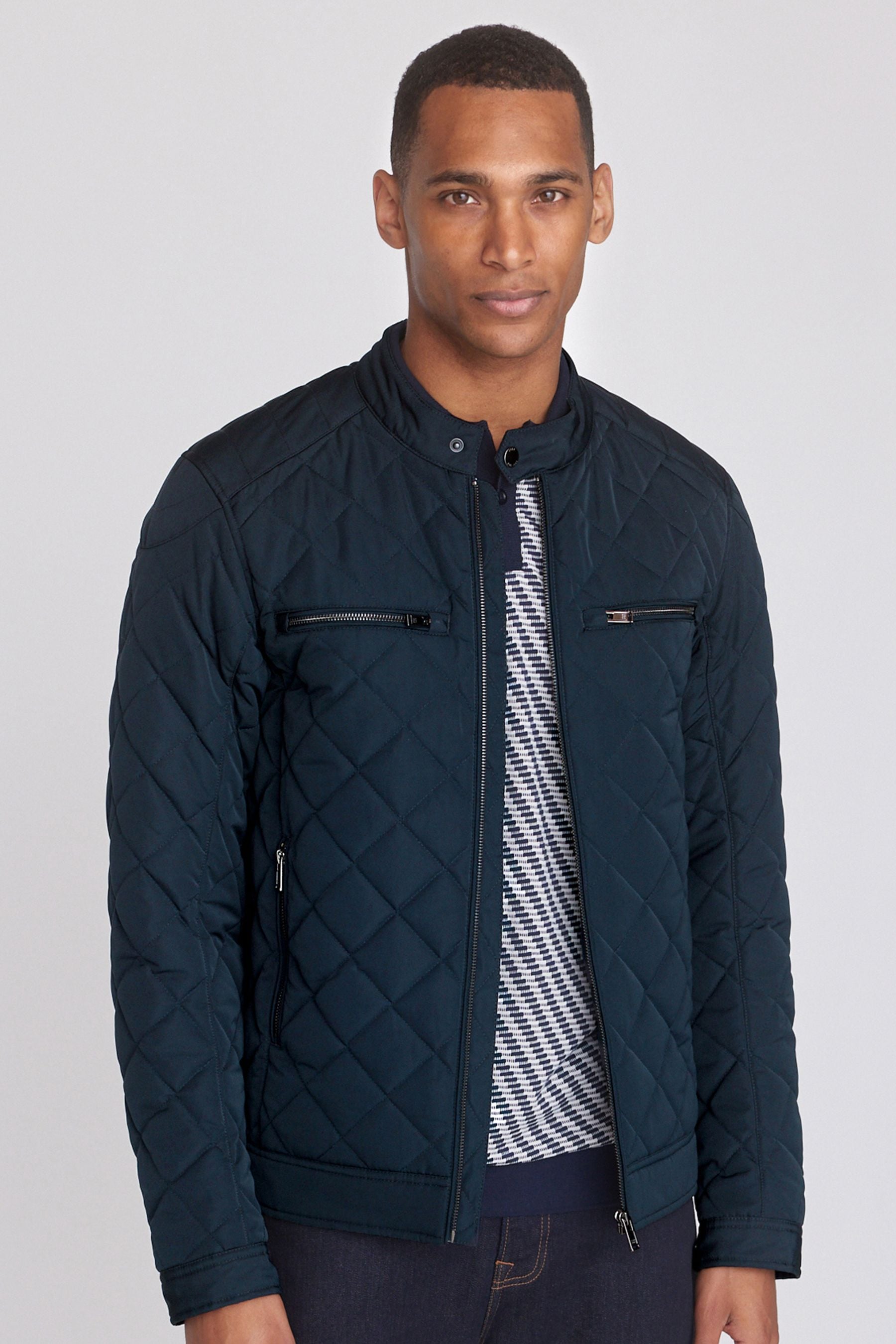 Mens diamond shop quilted jacket