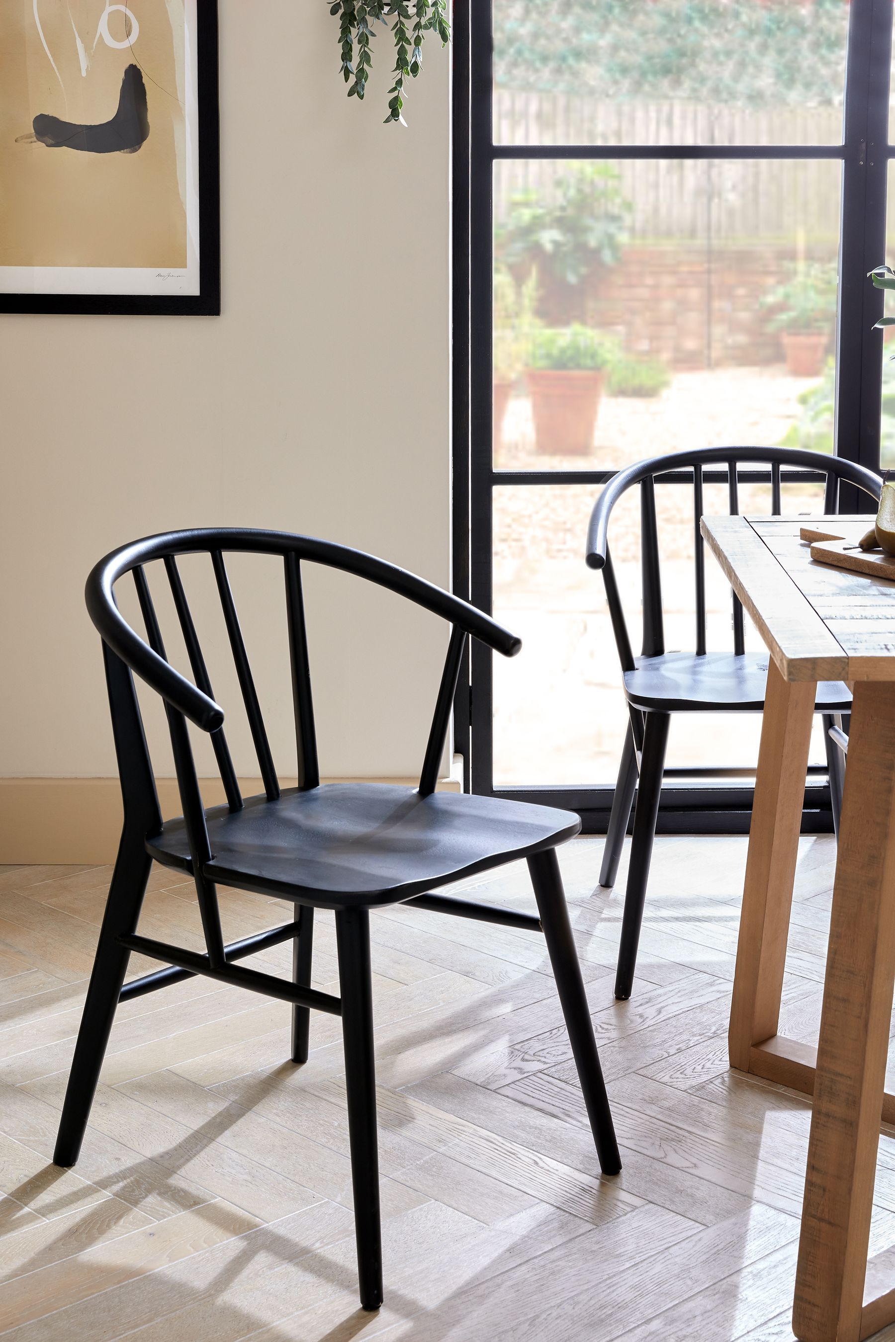 Set of 2 Black Stockholm Dining Chairs