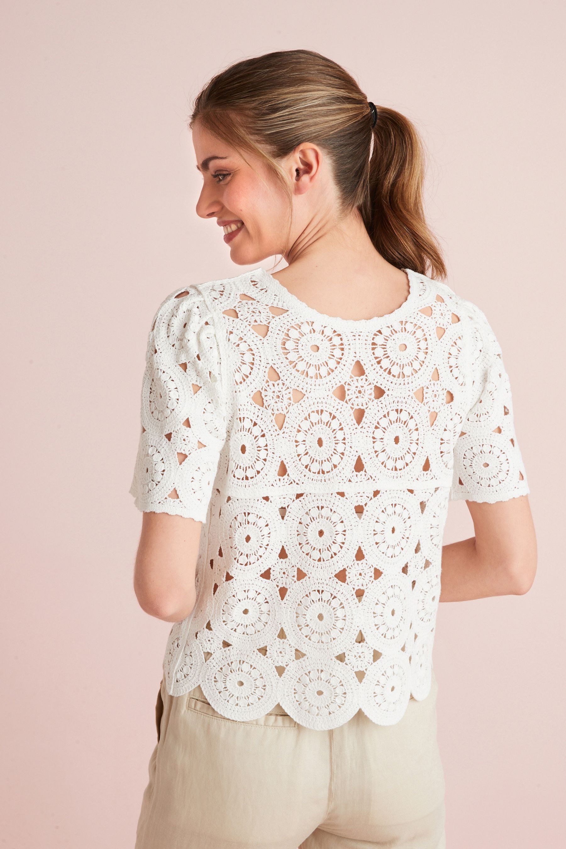 Buy White Crochet Coord Top from the Next UK online shop