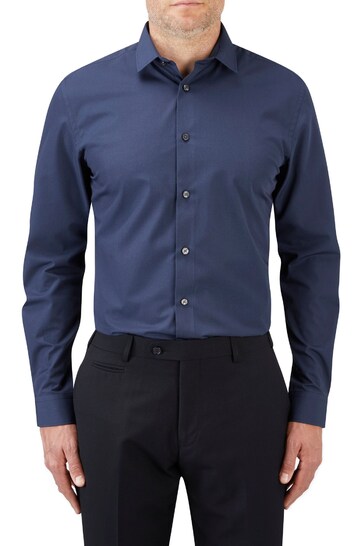 Skopes Slim Fit Navy Blue Sustainable Formal Shirt