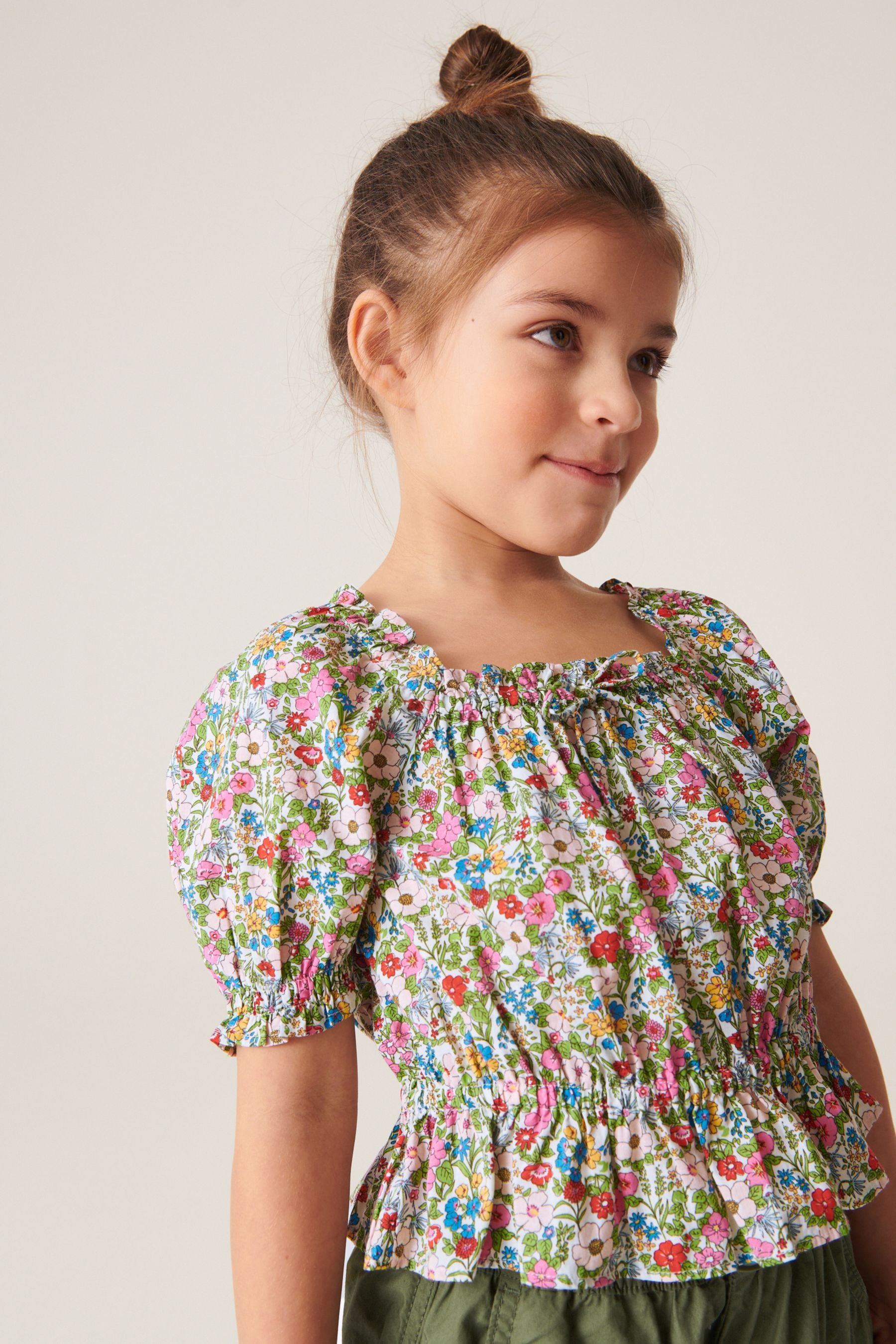 Buy Ditsy Print Ruched Blouse (3-16yrs) from Next Ireland