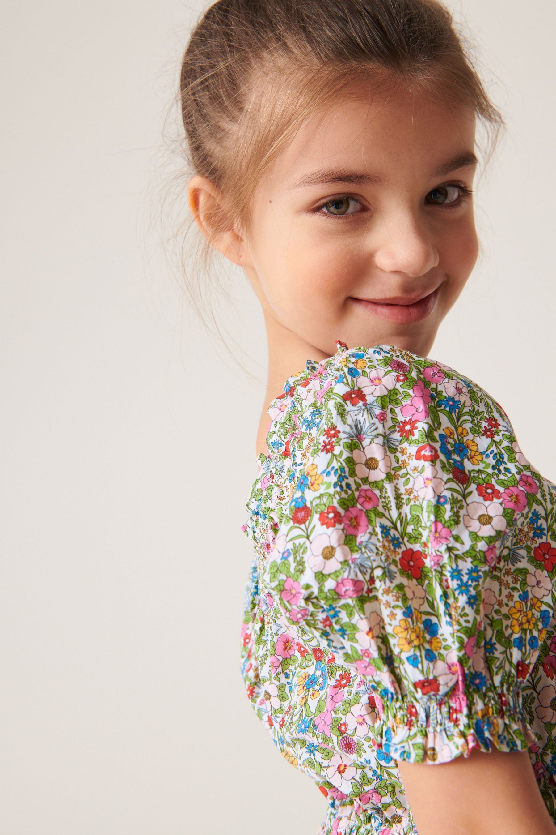 Buy Ditsy Print Ruched Blouse (3-16yrs) from Next Ireland