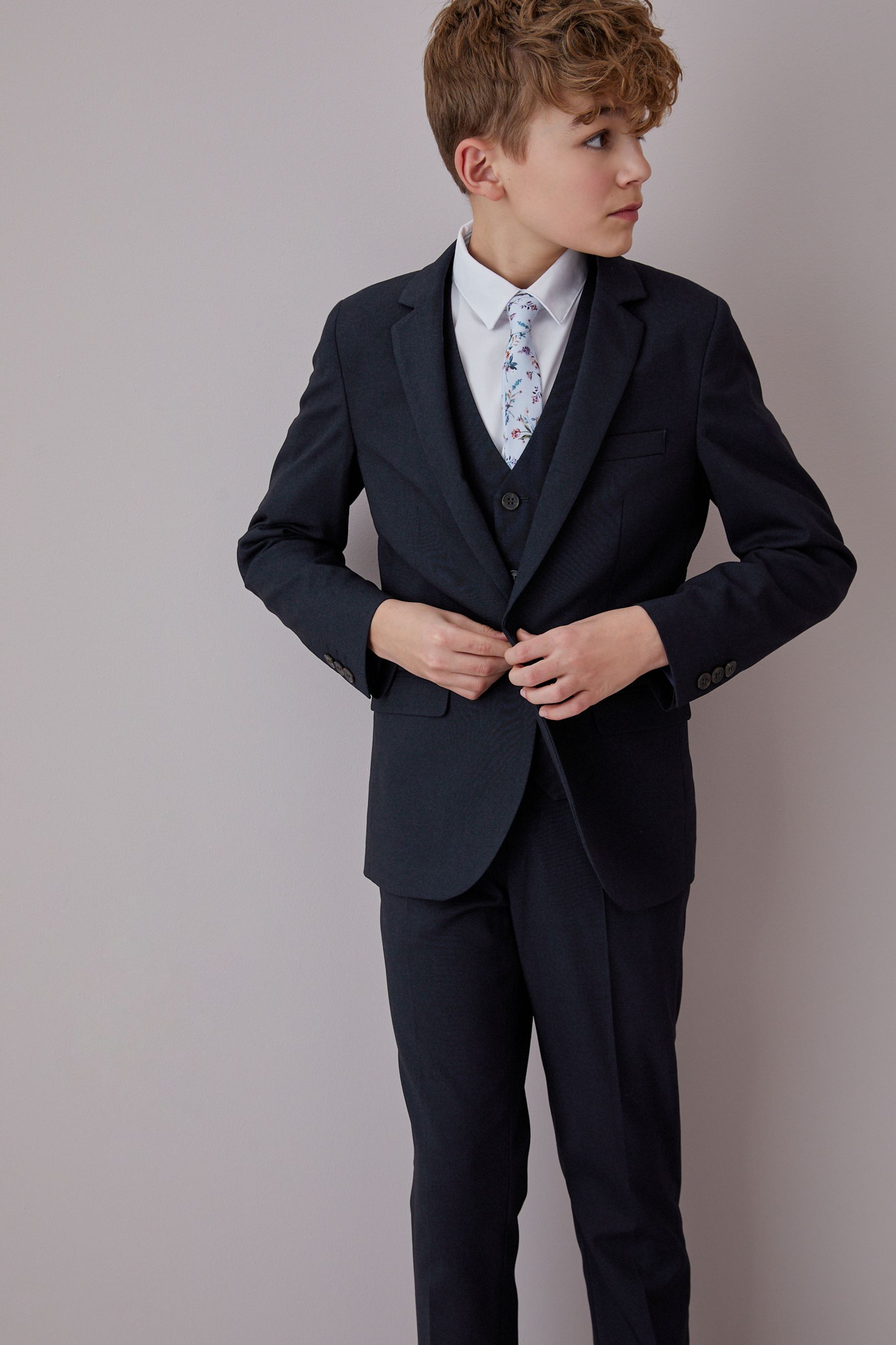 Next boys navy suit best sale