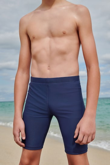 Navy Blue Longer Length Stretch Swim Shorts (3-16yrs)