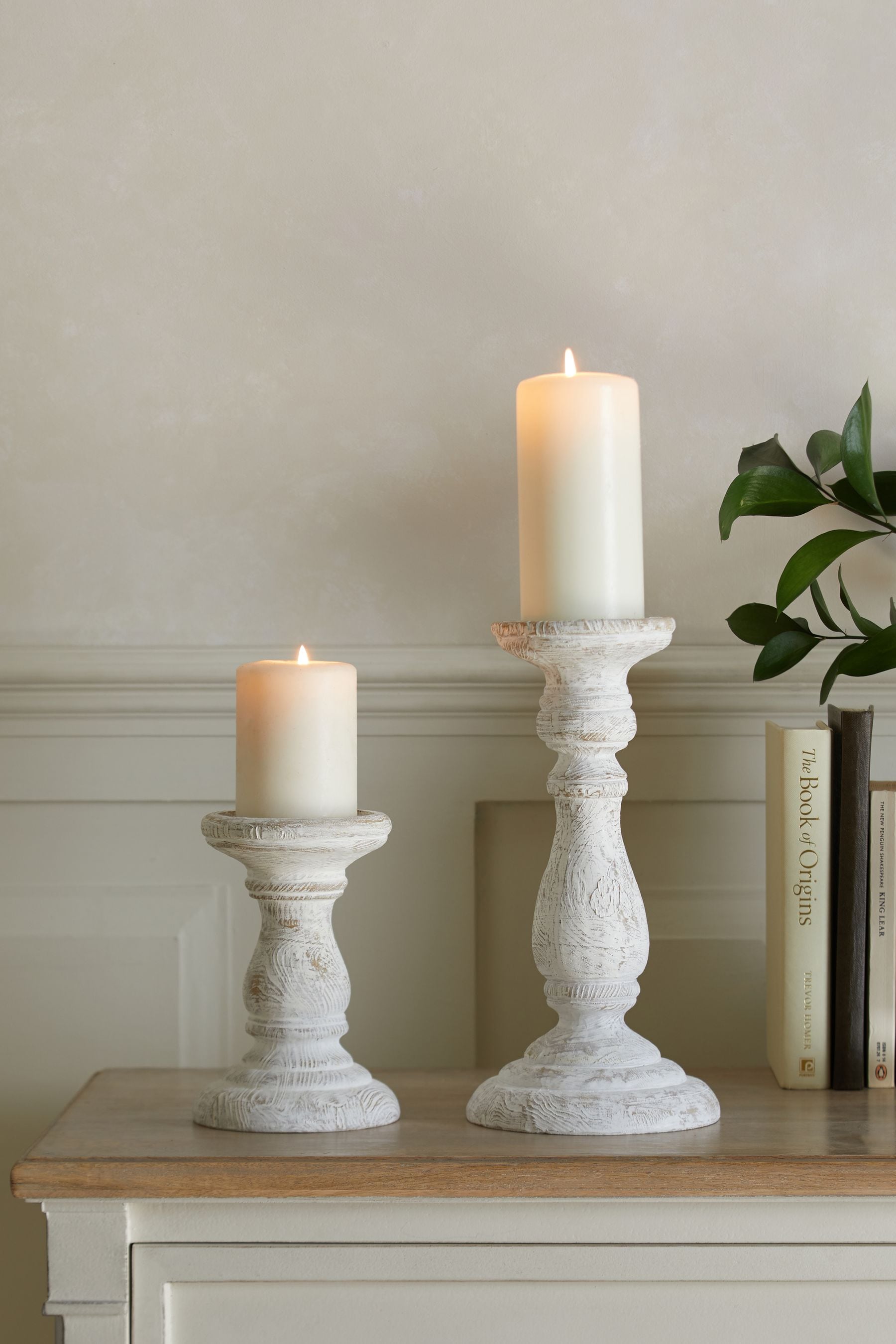 Buy White Wash Pillar Candle Holder from the Next UK online shop