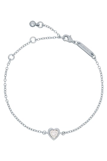 Ted Baker Silver Tone HANSAA: Crystal Heart Adjustable Bracelet