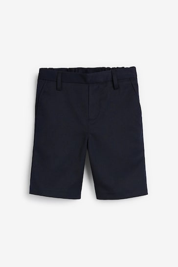 Buy Navy Regular Pull-On Waist Flat Front Shorts (3-14yrs) from the ...