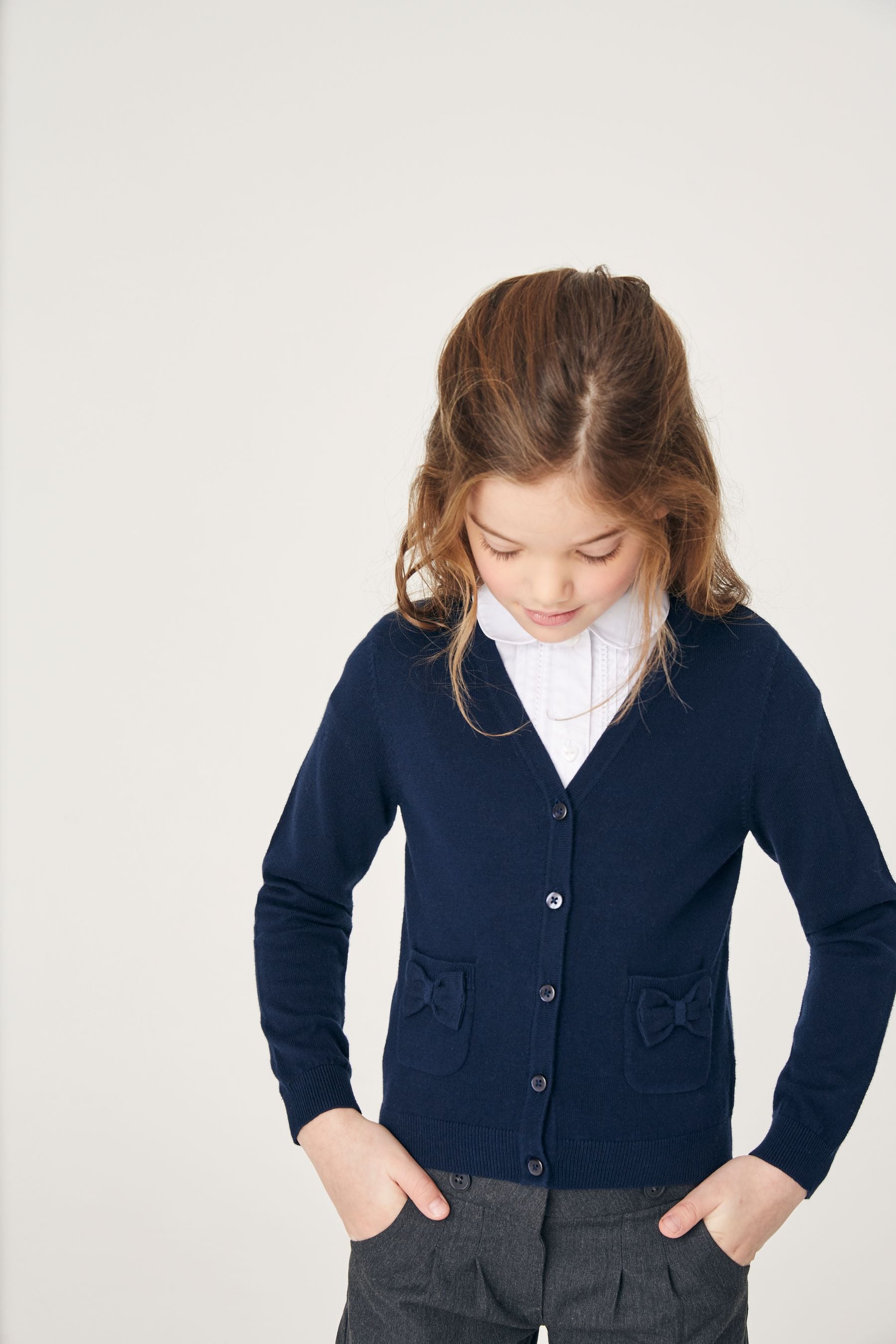 Children's navy school clearance cardigans