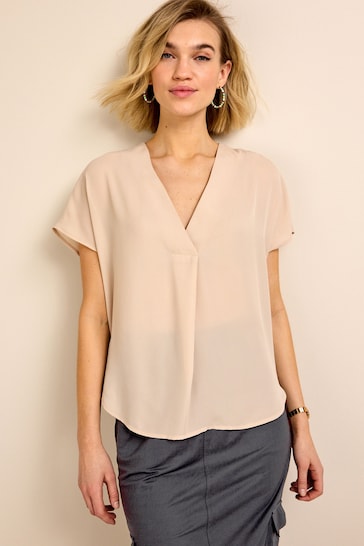 Stone Natural Short Sleeve Overhead Top