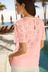 Lipsy Pink Broderie Angel Sleeve T-Shirt