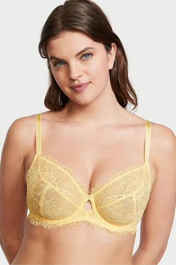 Buy Victoria's Secret Lemon Yellow Lace Full Cup Unlined Bra from