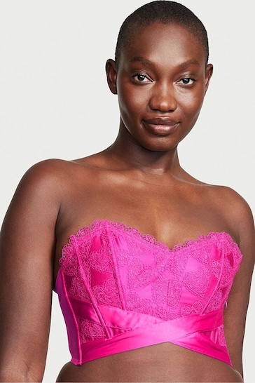 Buy Victoria's Secret Fuschia Frenzy Pink Embroidered Strapless Corset Bra  Top from the Next UK online shop