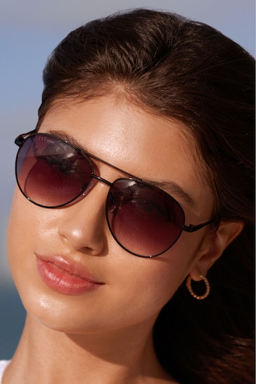 Lipsy Black Aviator Sunglasses