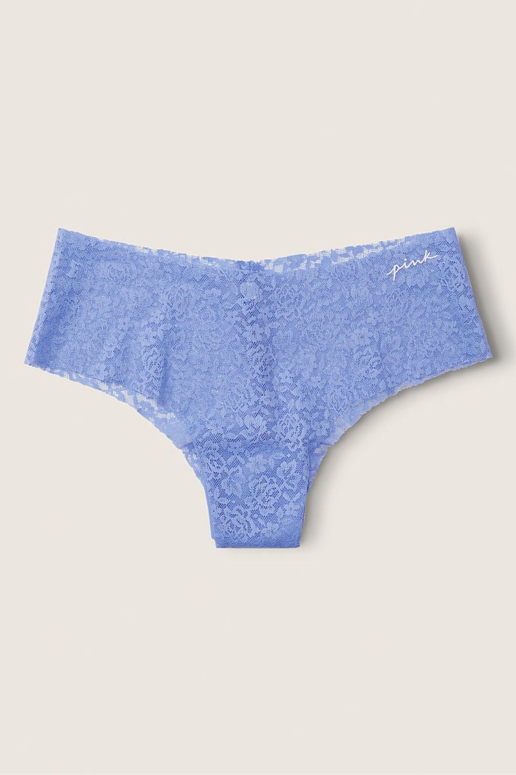Buy Victoria's Secret PINK Cornflower Blue Cheeky Lace No Show Knickers