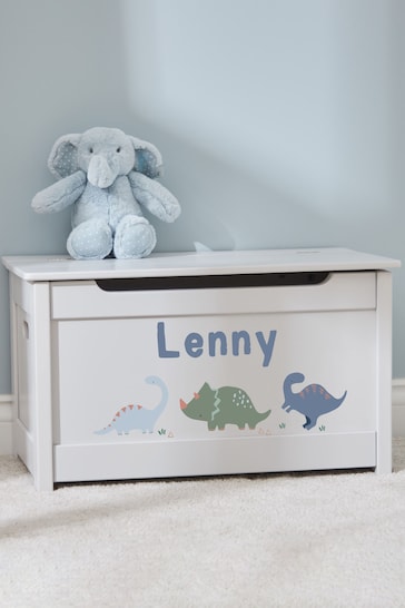Personalised Grey Dino Toy Box by My 1st Years
