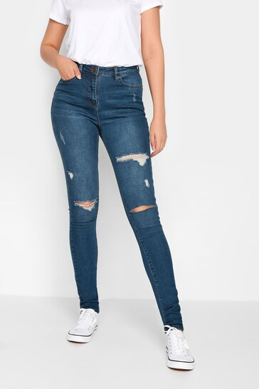 Calça Jeans Feminina Modelagem Reta Com Elastano