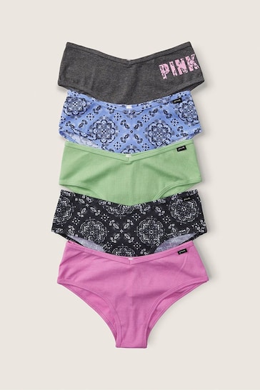 Buy Victoria's Secret PINK Grey/Purple/Blue/Green Print Cheeky Cotton  Knickers Multipack from the Next UK online shop