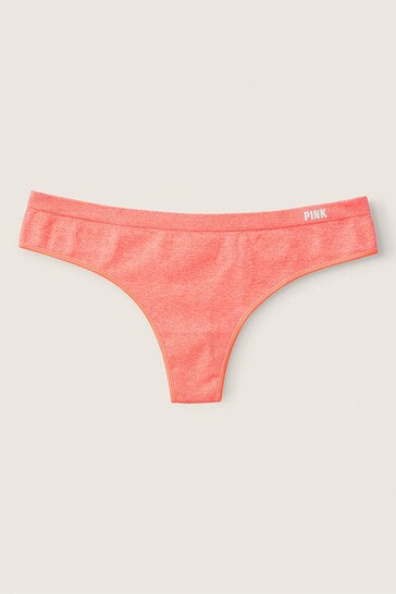 Victoria's Secret PINK Coral Flash Orange Thong Seamless Knickers