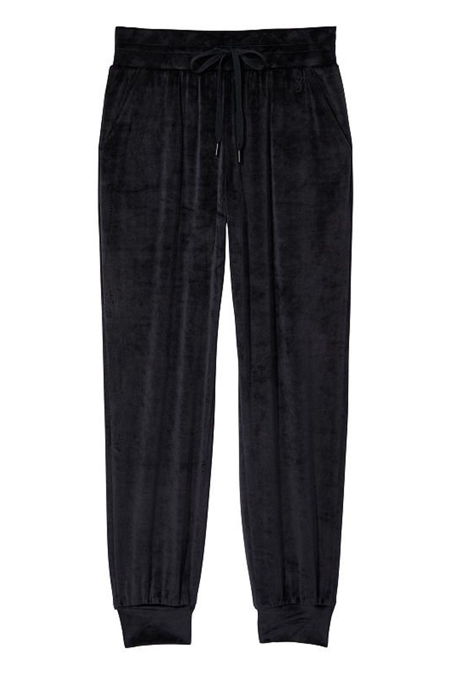Buy Victoria's Secret Graphic Pure Black Velour Jogger from the Next UK ...