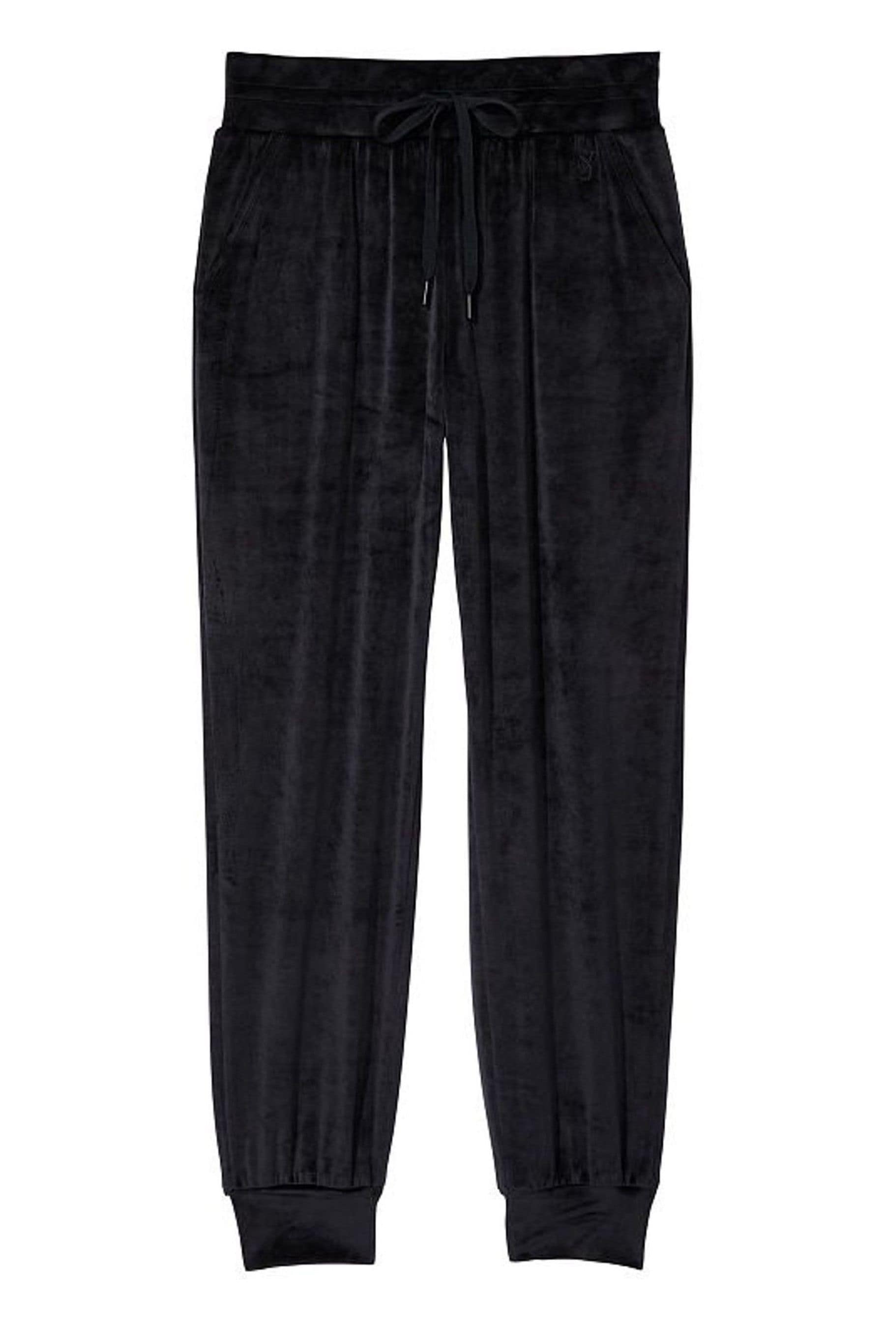 Black velour joggers top