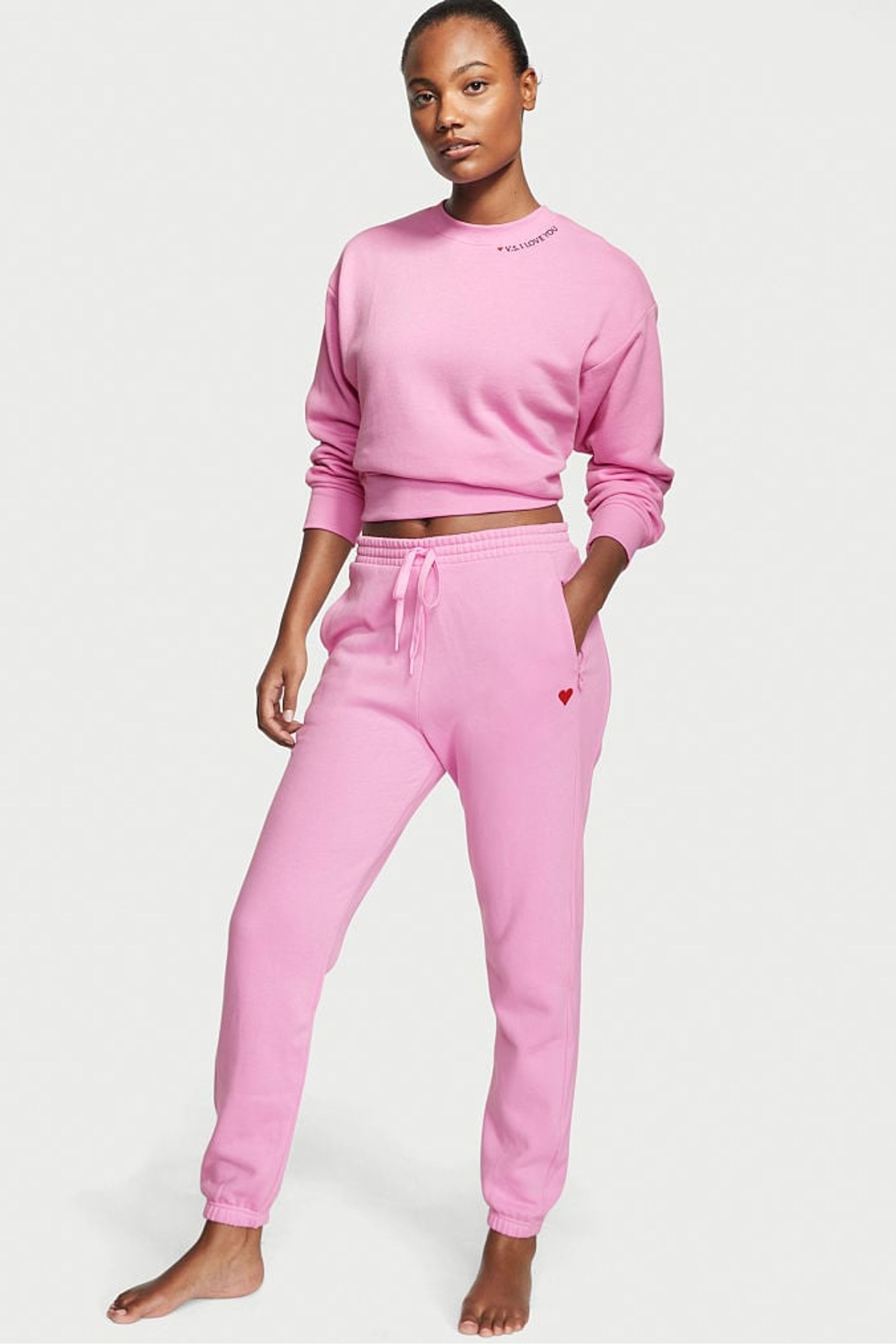 Buy Victoria's Secret Pink Cotton Fleece Lounge Joggers from the Next ...