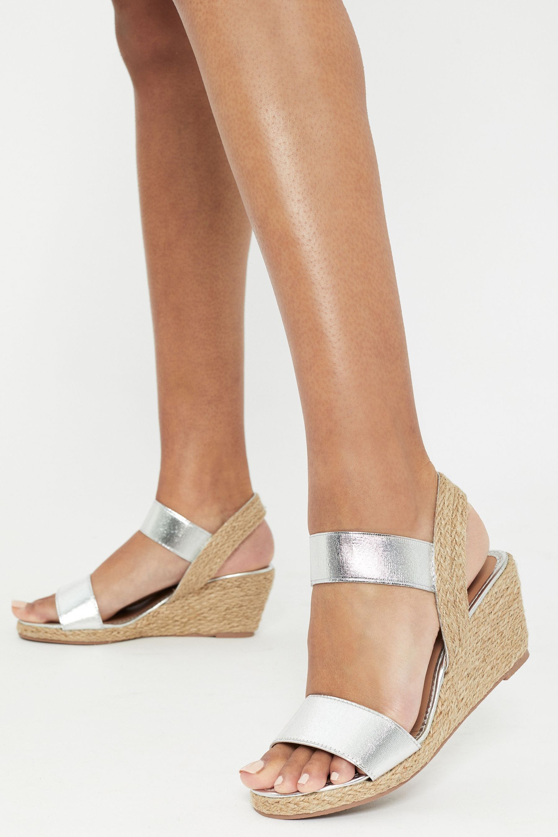 Silver cheap low wedge