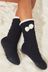 Lipsy Navy Blue Chunky Cosy Cable Knitted Slipper Socks