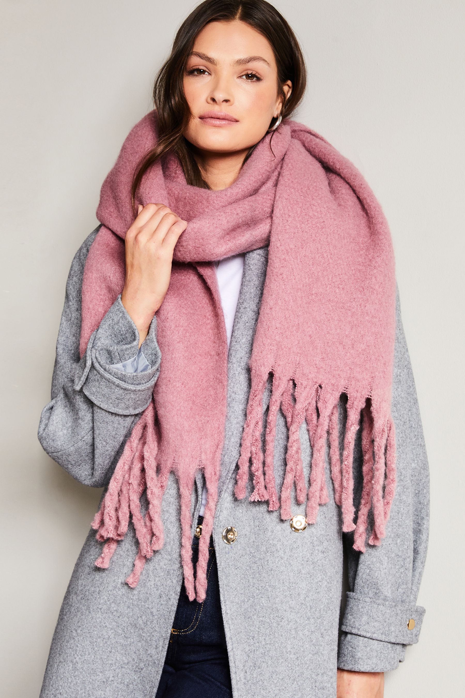 Buy Lipsy Pink Super Soft Chunky Brushed Scarf from the Next UK