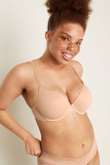 Victoria's Secret PINK Champagne Nude Smooth Push Up T-Shirt Bra