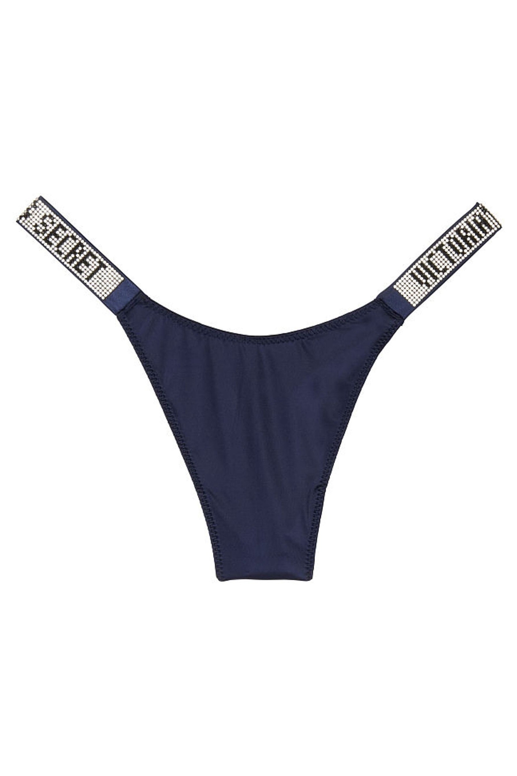 Buy Victorias Secret Noir Navy Blue Smooth Shine Strap Thong Panty 