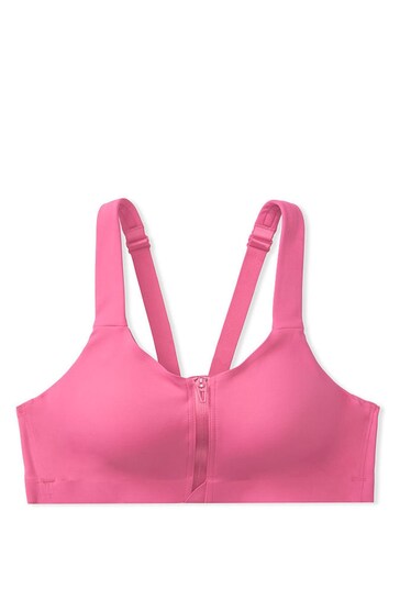 Victoria's Secret Fuscha Begonia Pink High Impact Racerback Zip Up Sports Bra