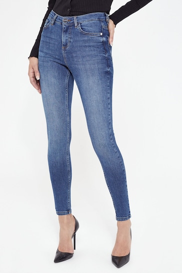 Lipsy Authentic Blue Petite Mid Rise Skinny Kate Jeans