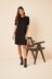Friends Like These Black Short Puff Sleeve Round Neck Shift punch Dress