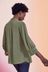 Love & Roses Khaki Dobby Lace Trim 3/4 Sleeve Button Through Blouse