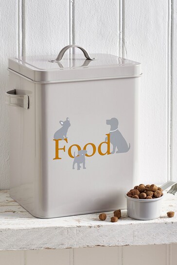 Grey Large Pet Food Storage Tin